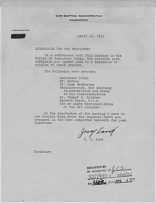 Jerry Land to Franklin D. Roosevelt