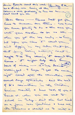 Letter from Christine Wallace to Bess W. Truman