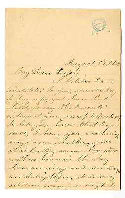 Letter from Virginia Willock Wallace to Bess Wallace