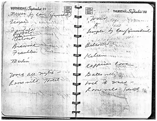 Lyndon Johnson's 1953 Desk Diary, beginning 9/23/1953