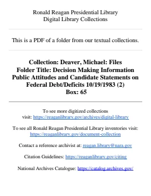 Decision Making Information: Public Attitudes and Candidate Statements on Federal Debts/Deficits 10/19/1983 (2)