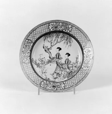 Dish with Garden Scene
