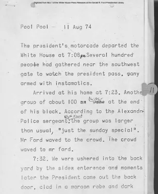 President's Pool At Home [Pool Report]
