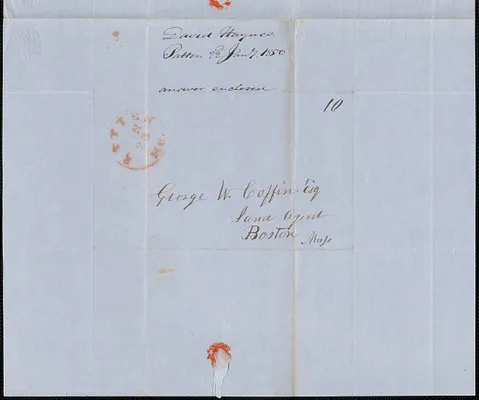 David Haynes to George Coffin, 22 January 1850