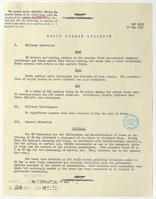 Memorandum, Daily Korean Bulletin