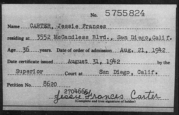 Carter, Jessie Frances - 1942