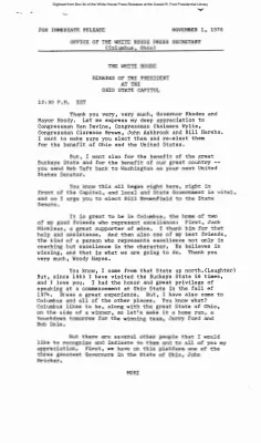 Remarks of the President at the Ohio State Capitol [Ford Speech or Statement]