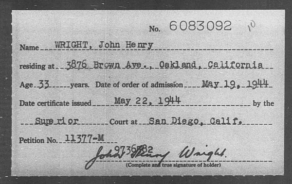 Wright, John Henry - 1944