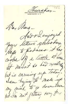 Letter from Bess W. Truman to Margaret Truman