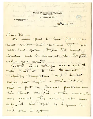 Letter from Fred Wallace to Bess W. Truman