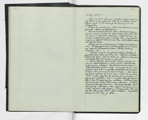 Handwritten journal entry for July 17, 1970