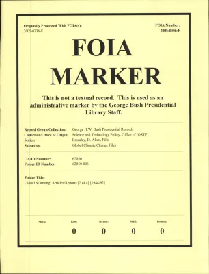 Global Warming: Articles/Reports [2 of 4] [1988-92]