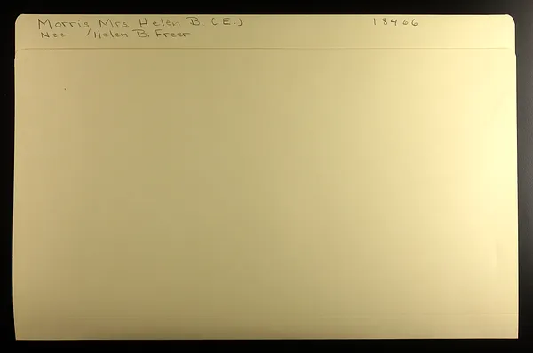 Morris, Mrs. Helen B. (E.) nee Helen B. Freer