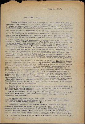 Bartolomeo Vanzetti typed letter (copy) to Luigia Vanzetti, [Dedham], 11 May 1927