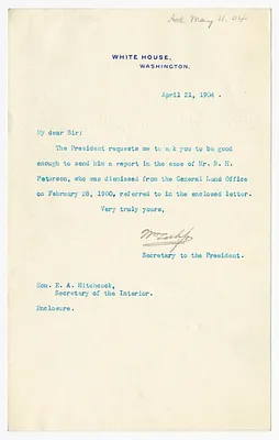 Letter from William Loeb to E. A. Hitchcock
