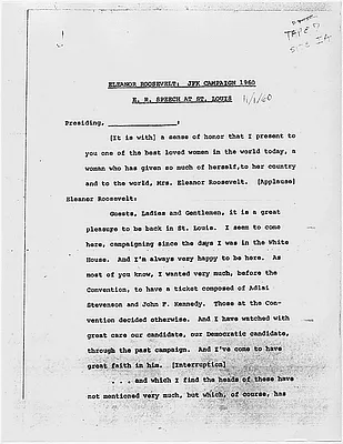 Speech by Eleanor Roosevelt in St. Louis, Missouri, 1 November 1960
