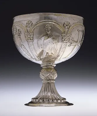 Chalice with Apostles Venerating the Cross