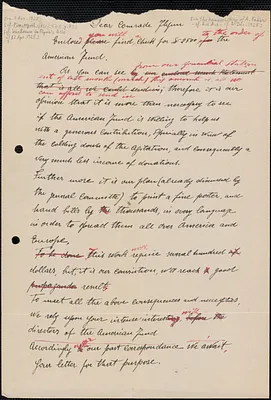 Amleto Fabbri autograph letter (draft) to Elizabeth Gurley Flynn, Boston, Mass., approximately [April 3, 1925]