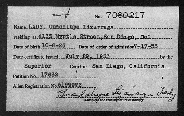 Lady, Guadalupe Lizarraga - 1953