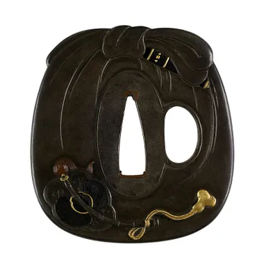 Tsuba with the God Hotei with his Sack