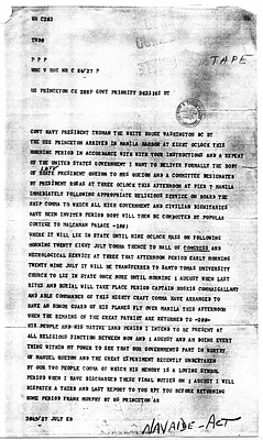 Message from Frank Murphy to President Harry S. Truman