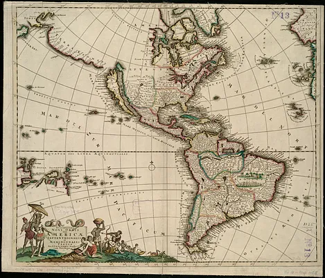 Recentissima novi orbis sive Americae septentrionalis et meridionalis tabula