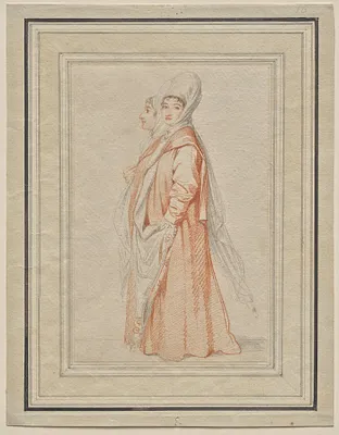 Two Veiled Young Women, probably Lilla Amnani and Her Sister