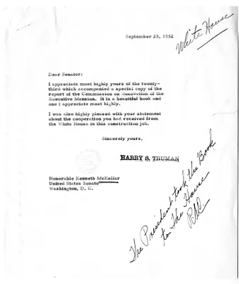 Correspondence Between President Harry S. Truman and Senator Kenneth McKellar