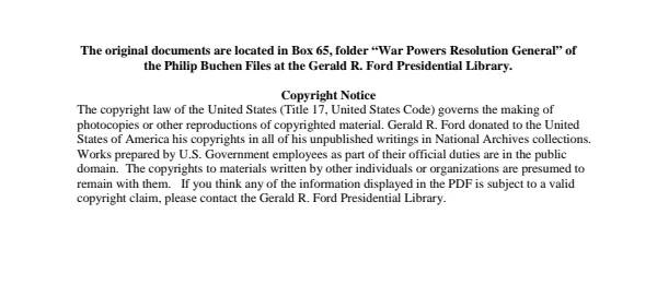 War Powers Resolution General