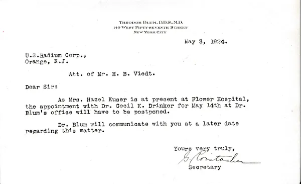 Letters Received to H.B. Viedt, May 3, 1924