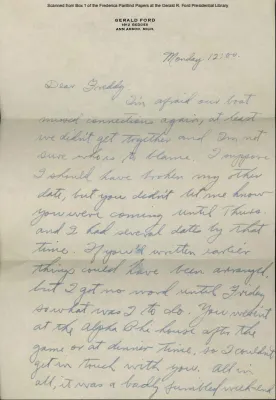Ford, Gerald R. Letter, 10/23/1933