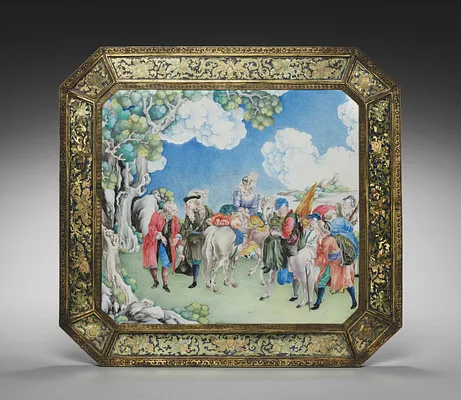 Screen with European Figures (obverse)