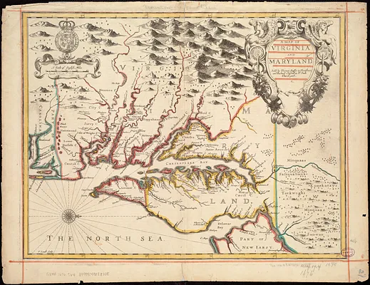 A map of Virginia and Maryland