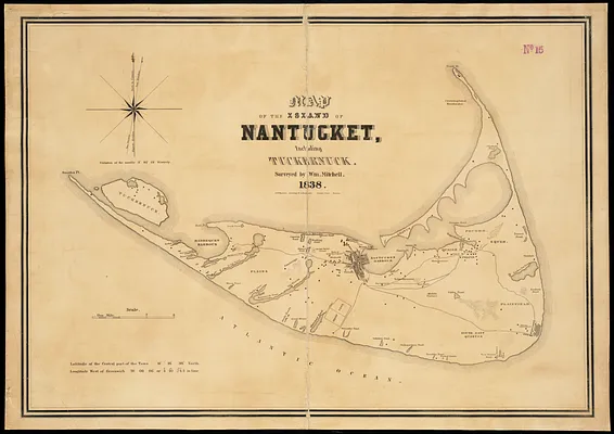 Map of the island of Nantucket, including Tuckernuck