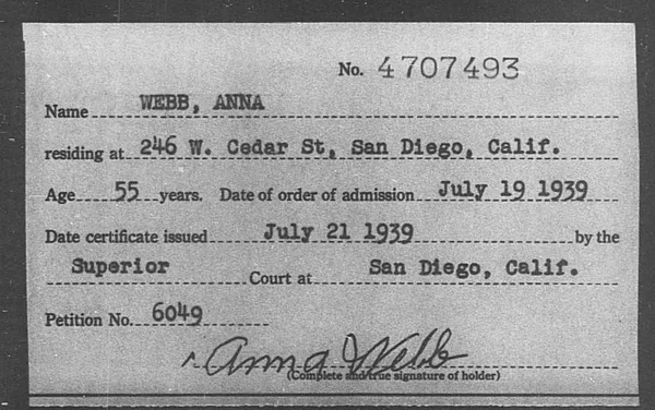Webb, Anna - 1939