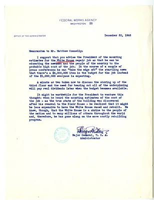 Memorandum from Major General Philip B. Fleming to Matthew Connelly
