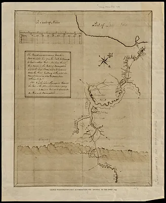George Washington's map, accompanying his "journal to the Ohio", 1754