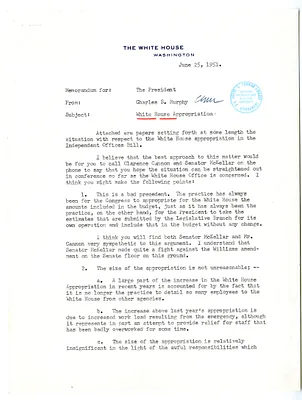 Memorandum from Charles Murphy to President Harry S. Truman