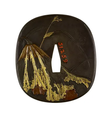Tsuba with Amida Buddha on a Lotus Leaf