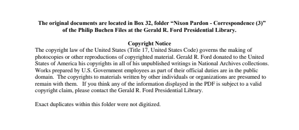 Nixon Pardon - Correspondence (3)