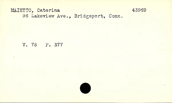 Fairfield County Superior Court, Index to Declarations of Intention, 1906-1963, Maietto-Mezes