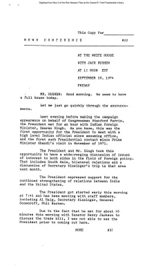 Press Secretary Briefings, 9/20/74