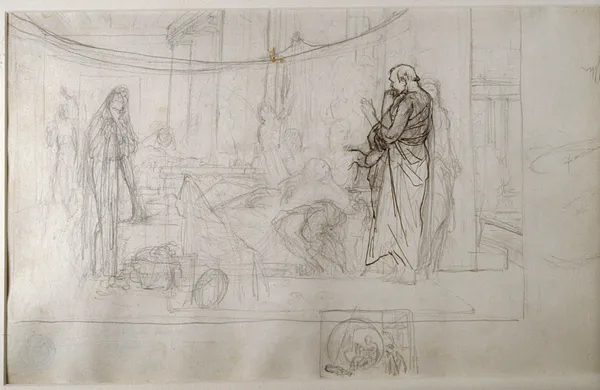 Study for ""Socrates Looking for Alcibiades in the House of Aspasia""