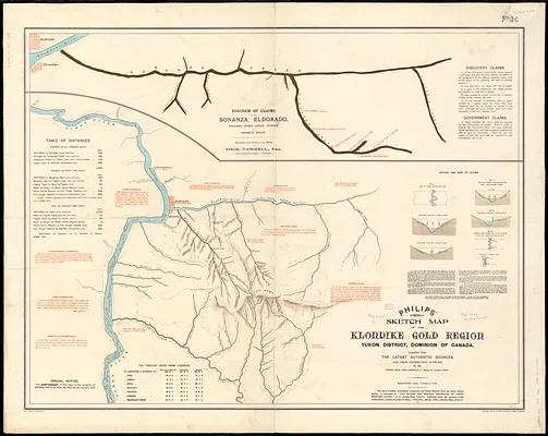 Philips' sketch map of the Klondike gold region, Yukon district, Dominion of Canada