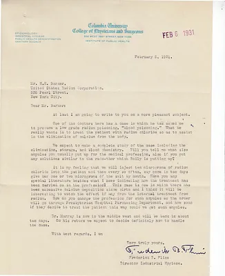 Letters Received to H.H. Barker, February 5, 1931