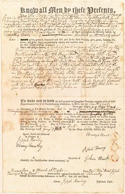 Deed, Ebenezer Hunt, John Hunt, and Josiah Pomeroy, a committee of the town of Hatfield, to Timothy Cowls, 1761