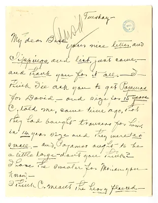 Letter from Madge Gates Wallace to Bess W. Truman