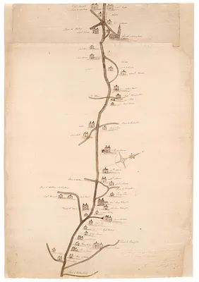 Plan of the new county road from Lincoln Meeting House to Watertown