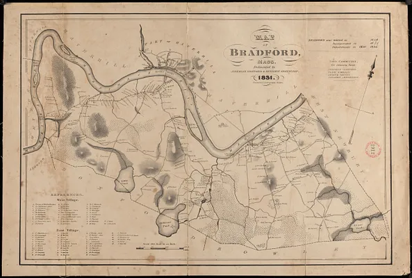 Plan of Bradford made by Benjamin Greenleaf and Jeremiah Spofford, dated 1831