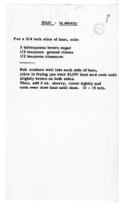 Recipe for Ham in Sherry